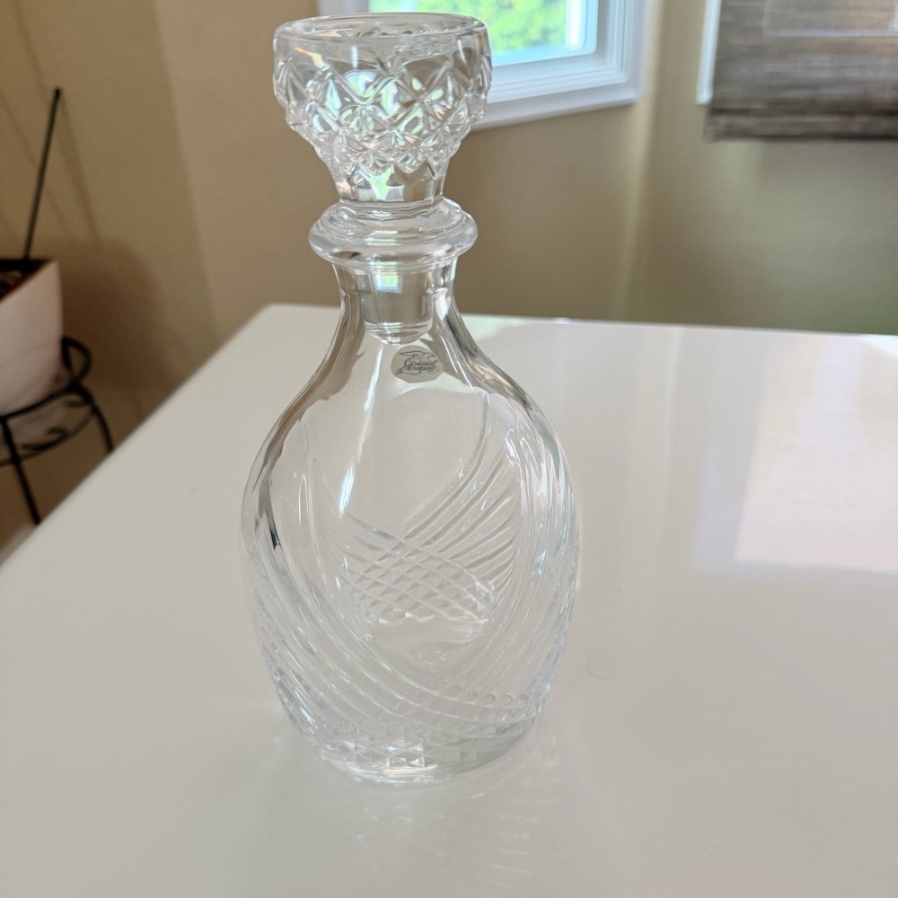 Vintage Liquor Decanter Cristal D'Arques Garanti France 24% Lead Crystal 9 3/4” - Picture 6 of 7